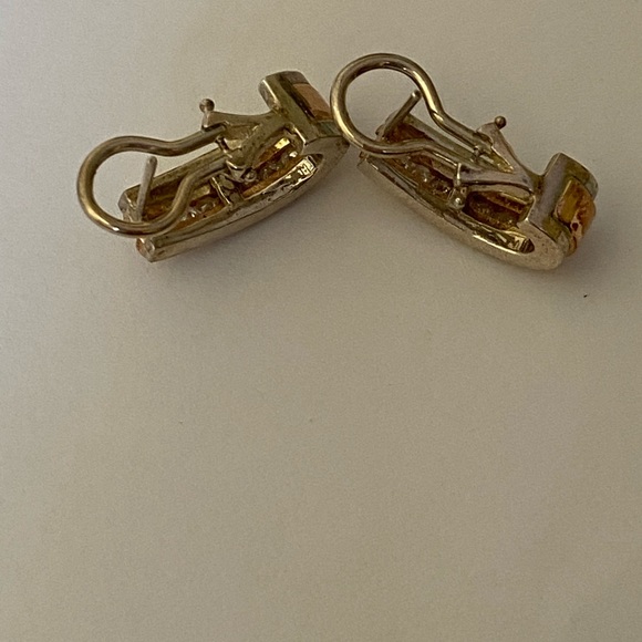 💎 .54ct Diamond 14k solid rose gold and 925 silver earrings genuine real stones - Picture 10 of 16